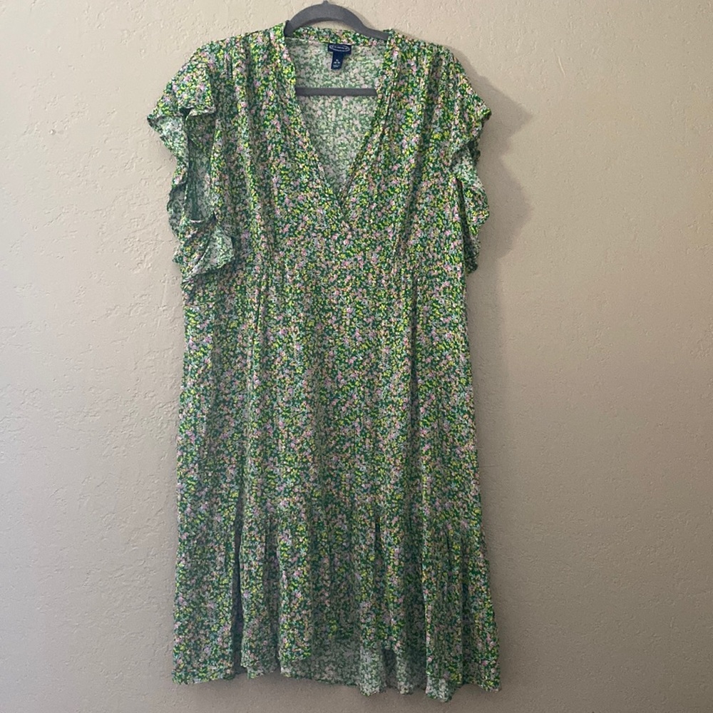 Green floral dress